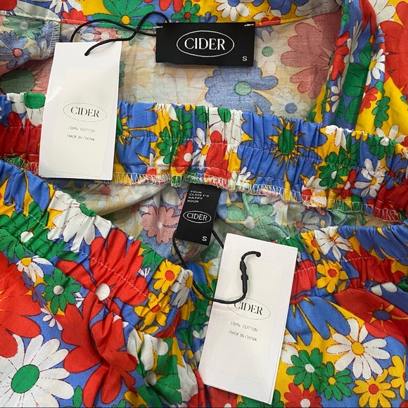 Cider Flower Power Shirt & Lazy Day Shorts Matching 2-piece Set NWT size Small - Picture 7 of 9